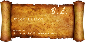 Brich Liliom névjegykártya